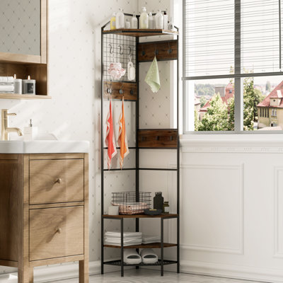 Serkan Iron Hall Tree with Bench and Shoe Storage