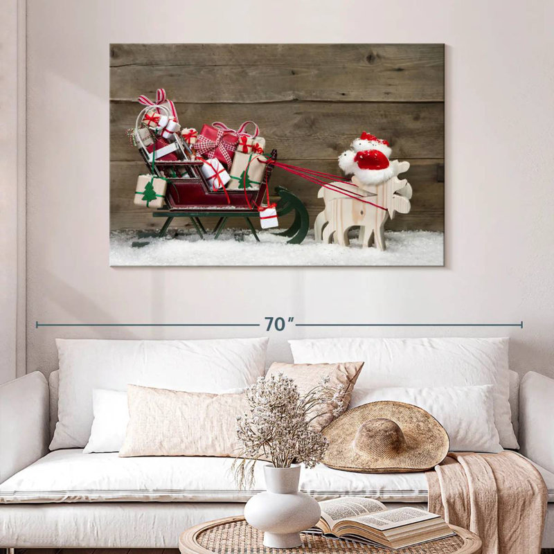 Père Noël en traîneau, H 32 po x l 48 po