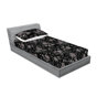 Sépia foncé, gris anthracite, gris / floral