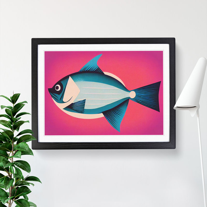 XH1022-1703X Brilliant Fish - Single Picture Frame Print, Black Framed, 25cm H x 34cm W x 2cm D