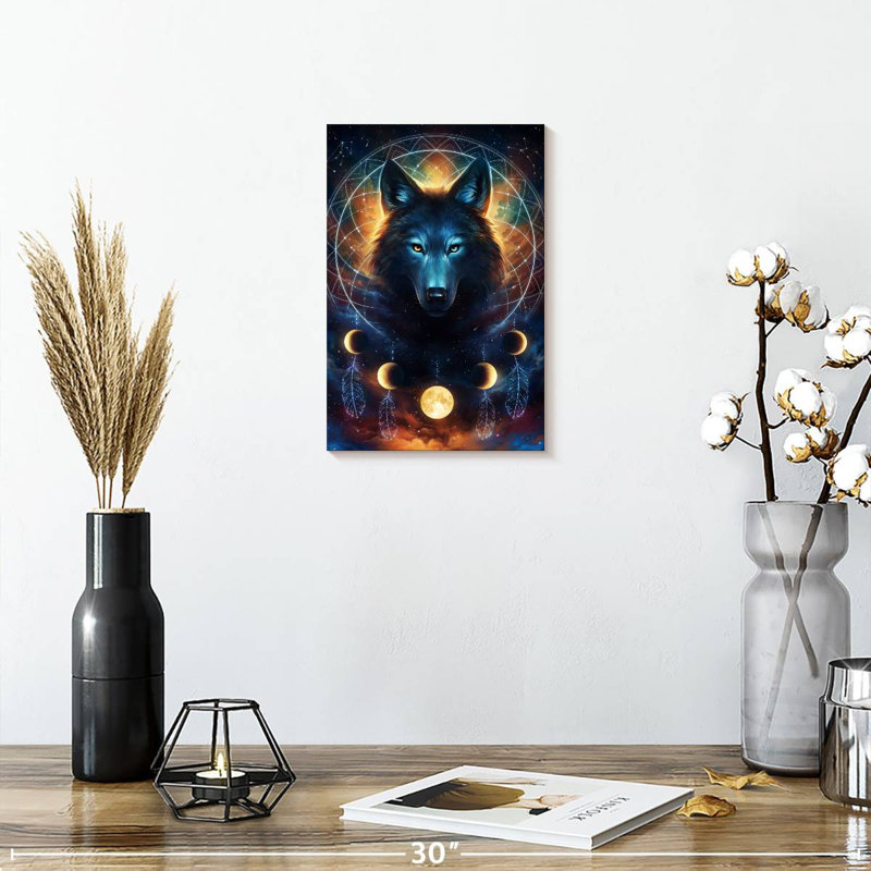 Brampt Dreamcatcher Wolf, 12" H x 8" W