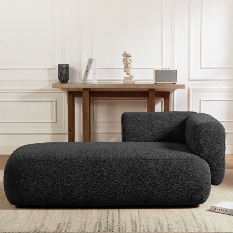 Chaise longue rembourrée Christinia, Orienté à gauche (vu de face), Noir