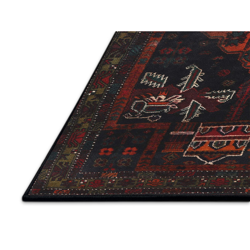 Tapis oriental rouge / noir, Rectangle 7 pi x 9 pi