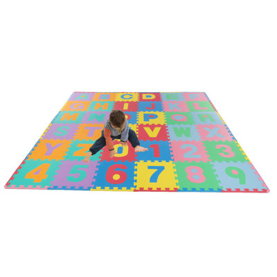Trademark Games 96-Piece Kids' Foam Floor Puzzle Play Mat for Babies and Toddlers - Interlocking Tile Game