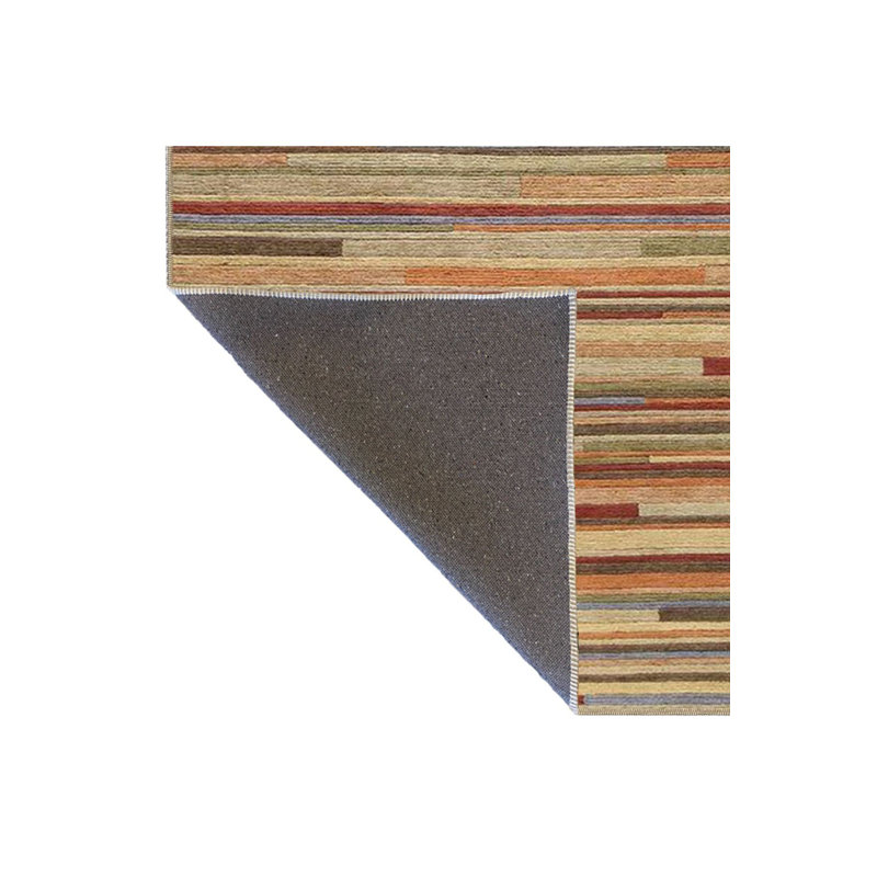 Tapis tissé à la main à motif coloré Line by Line, Tapis de couloir 3 pi 3 po x 6 pi 7 po