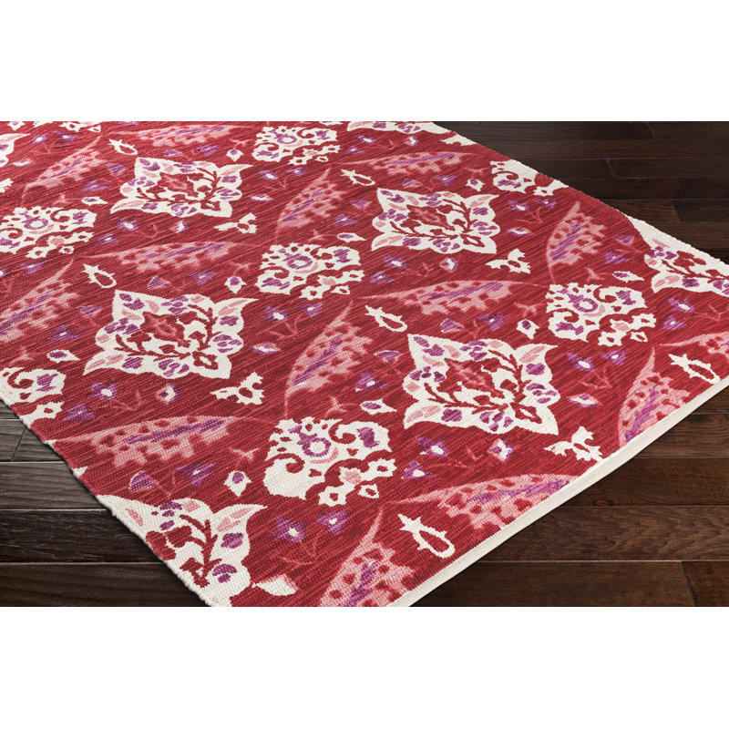 Adita Cotton Damask Indoor Rug, Rectangle 8' x 11'