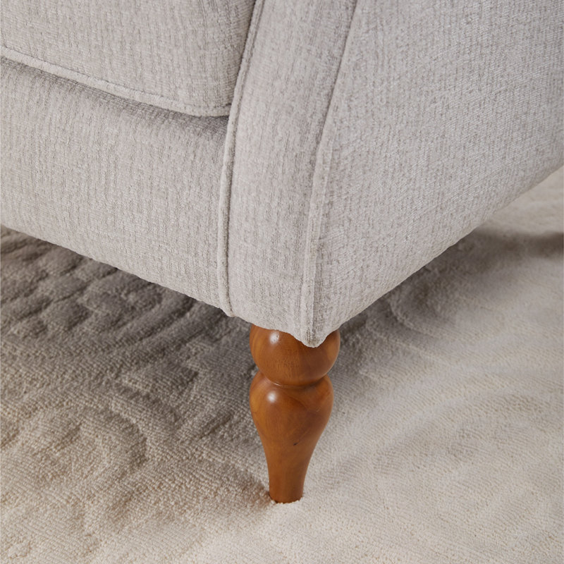 Ensemble de fauteuil et table basse avec pieds en bois robustes, Beige