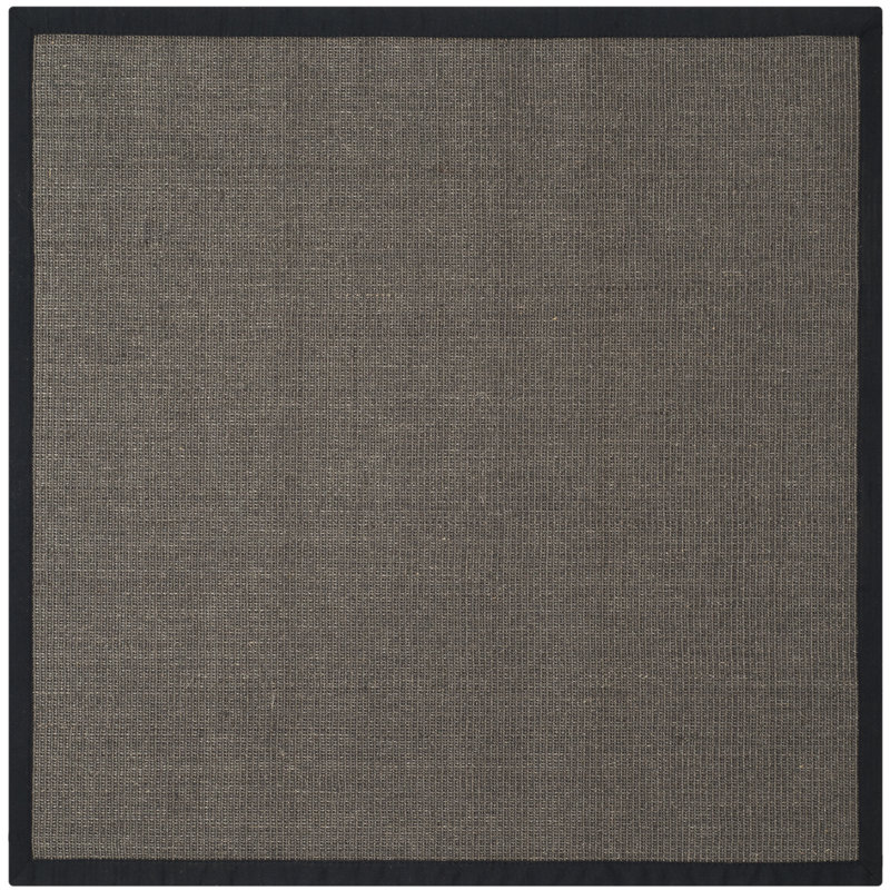 Tapis gris anthracite en jute / sisal Dollard, Carré 4 pi
