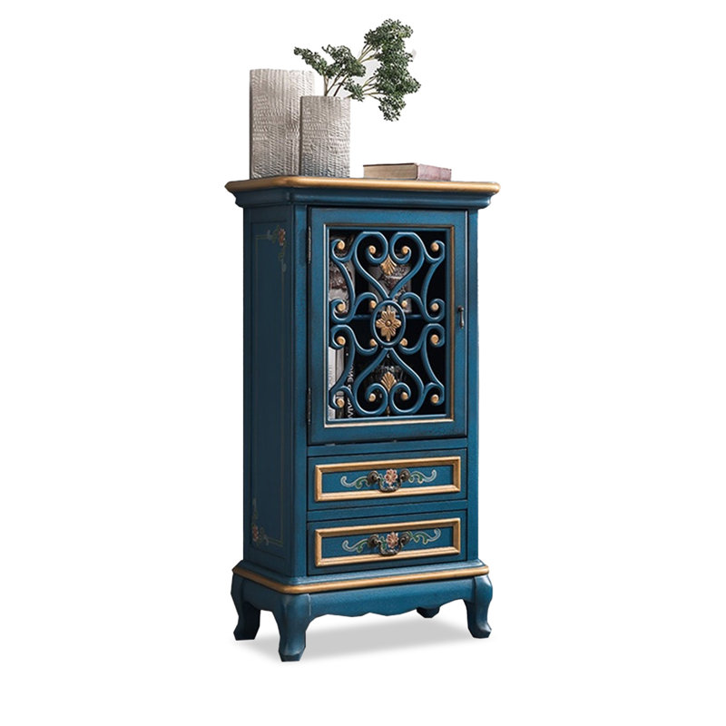Blue Solid  Wood Display Cases