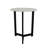 Round Onyx Marble Side Table With Black Metal Base, 20 Inch Diameter, 24 Inch Height, White Onyx-118838641