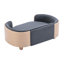Animaux de compagnie surélevés, conception scandinave contemporaine, pieds en chêne massif, gris foncé, mousse rebondissante, imperméable, teinté, installation rapide de petite taille, lit pour chien, dossier en bois courbé, tissu respirant, égratignure,-1824122281-1824122280