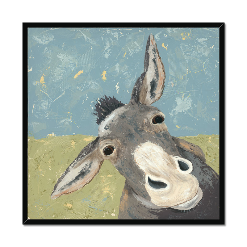 Farm Life-Mule by Jade Reynolds - Painting, Black Framed Paper Print, 80cm H x 80cm W
