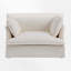 Fauteuil d'appoint surdimensionné en chenille avec ports USB et coussins décoratifs surdimensionnés-164294290