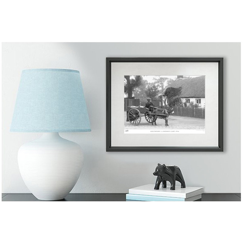Southport, A Donkey Cart 1914 by Francis Frith - Single Picture Frame Print, 28cm H x 36cm W x 2.3cm D