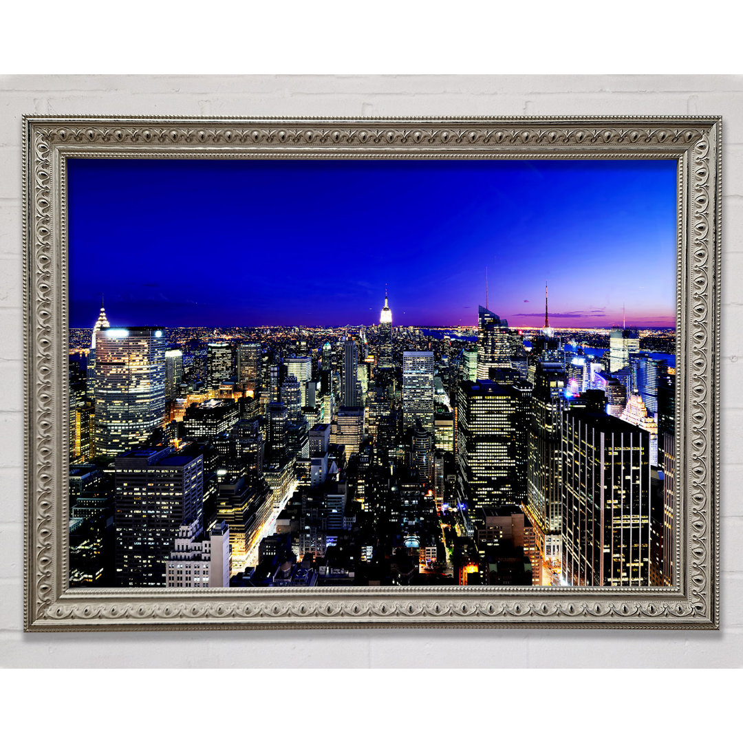 New York City Blue Ariel View - Druck