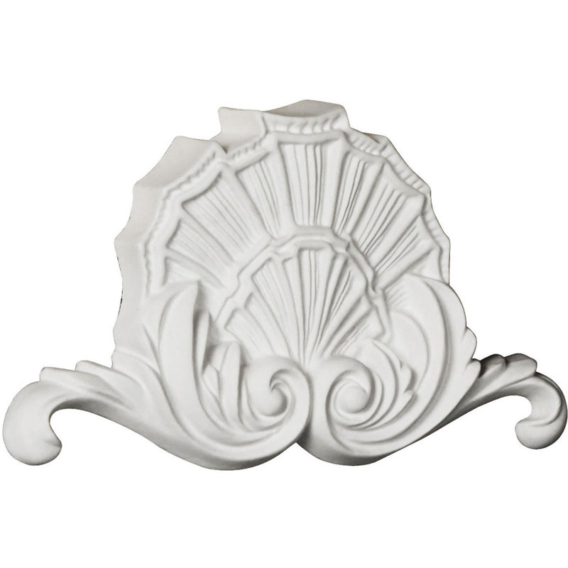Modern 3.63 in. H x 6.5 in. W x 0.75 in. D Urethane Onlay Scroll