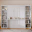 Grand lit escamotable pliable pour grand lit, avec bureau et bibliothèque