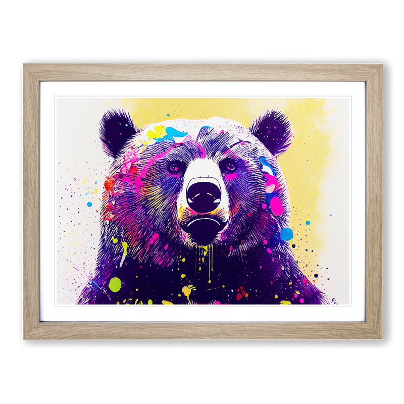 Bear Splash Vol.1 Abstract - Framed Print, Walnut