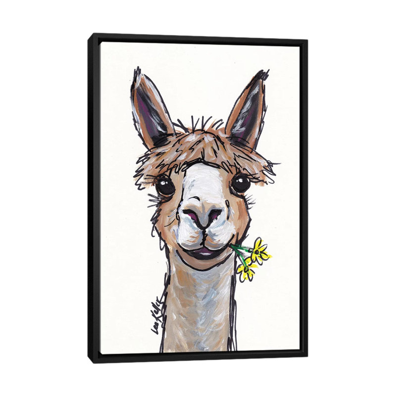 «Lycomend the Alpaca», impression sur toile, H 26 po x l 18 po x P 1,5 po, Toile avec cadre noir