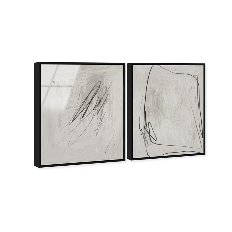 Modernist Set High-Gloss Frameless Acrylic Glass Wall Art Abstract Print by Oliver Gal, Ready to Hang, 16 x 20, 31"H x 37"W