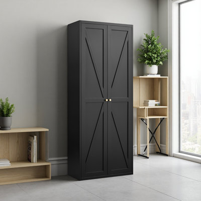 Armoire de rangement en métal avec 2 portes réglables pour garde-manger en métal