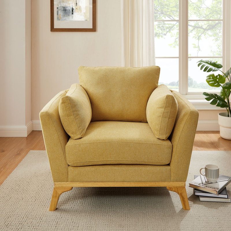 Petit fauteuil à accoudoirs confortables pour le salon, Jaune