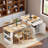Fluted Kitchen Island With Extendable Dining Table, Power Outlet,  Double-side Storage, 2 Drawers And 2 Side Open Shelves-1312459695-1312459689