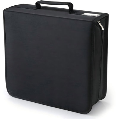A 264-capacity media binder with zip closure