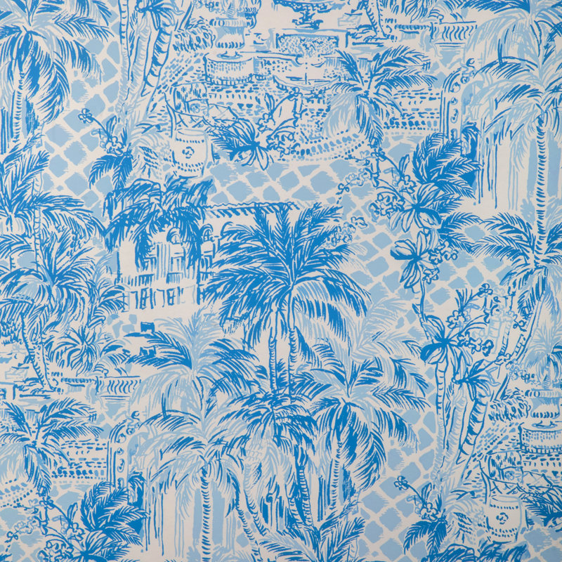 Lilly Pulitzer Palm Beach Wallpaper, Blue/Lapis