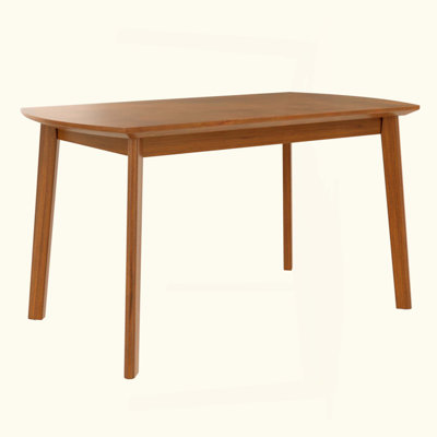 Mid Century Modern Dining Table, Solid Wood Kitchen & Dining Room Table For 4, Minimalist Table For Dining Room, Rectangular Dinette Table, Easy Assembly