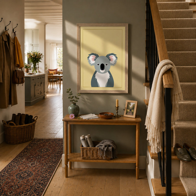 Gentle Koala Modern - Framed Print, A1 - 84.1 x 59.4 cm, Oak