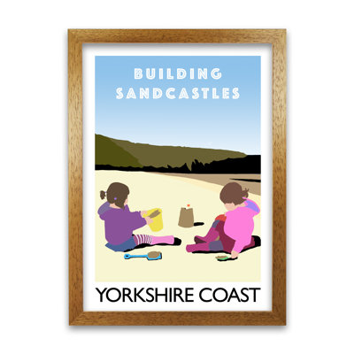 'Building Sandcastles Yorkshire Coast' Graphic Art Print