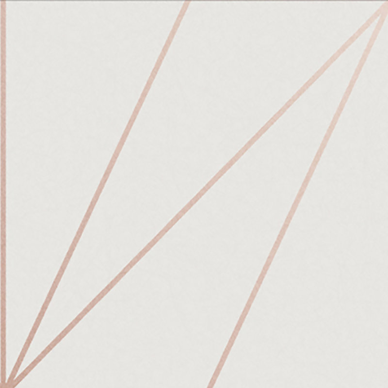 Harmony Geometric Metallic Wallpaper Double Roll, White/Rose Gold
