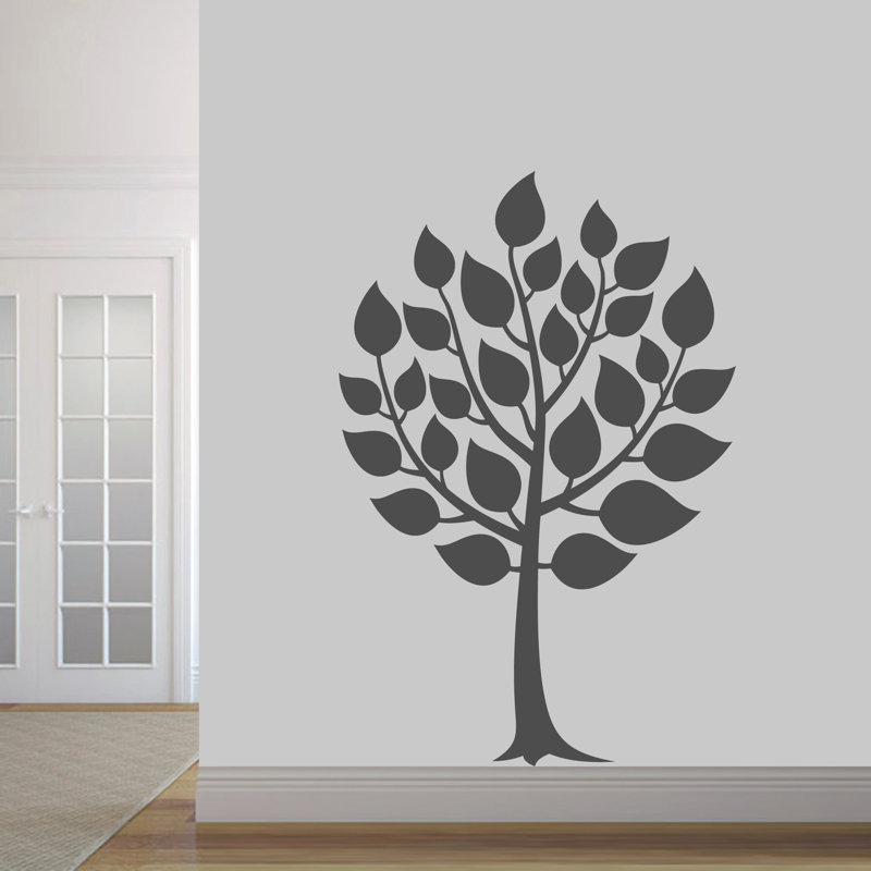 Décalcomanie murale arbre rond, Gris foncé