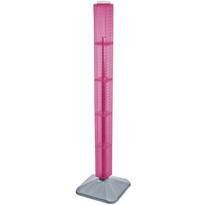 Four-Sided Pegboard Tower Floor Display on Revolving Base. Spinner Rack Tower. Panel Size: 4"W x 60"H