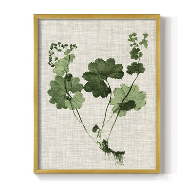 «Forest Foliage on Linen I», reproduction encadrée - bois massif