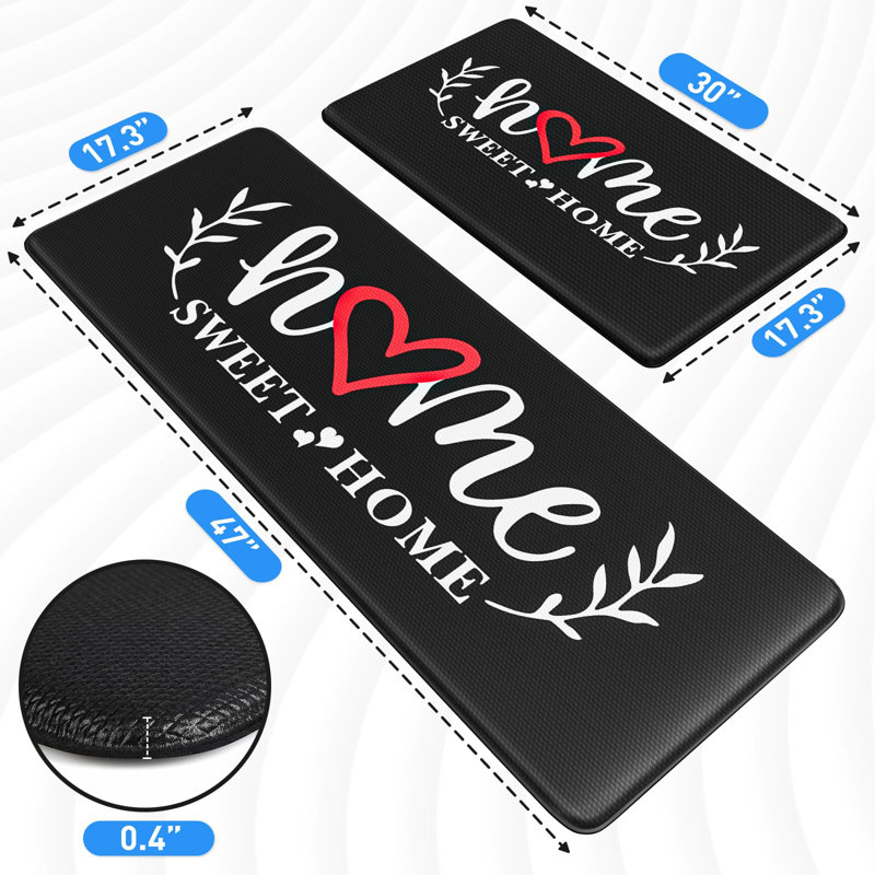 2 tapis de cuisine coussinés anti-fatigue