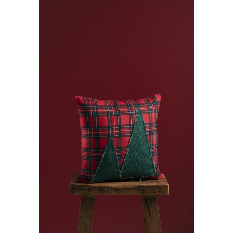 Plaid White Square Cushion