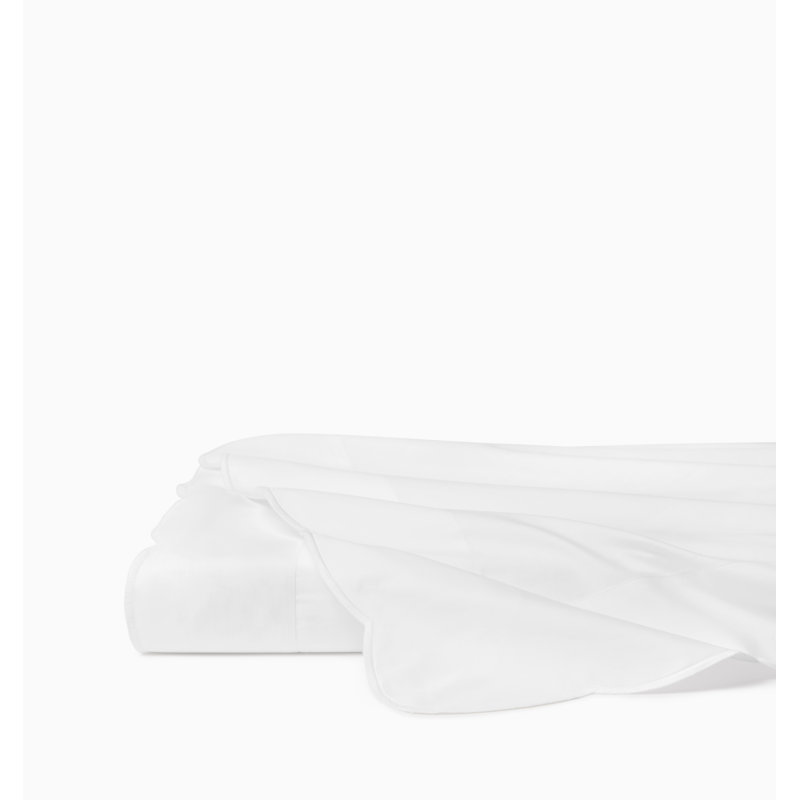 Limana 100% Cotton Embroidered Flat Sheet, Full/Queen Flat Sheet, White