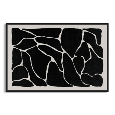 Abstract Black and White Giraffe Pattern Print