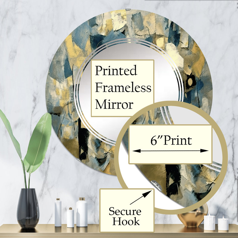 Hippeastrum - Miroir mural moderne rond, 32 po x 32 po