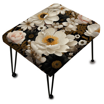 Paradis floral rétro blanc classique rétro - Repose-pieds rectangulaire floral