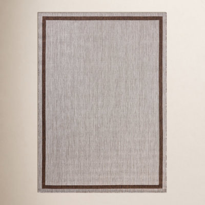 Easton Dove Coffee Geometric Outdoor Rug