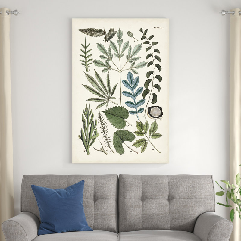 Fougères fantaisistes - peinture sur toile tendue, H 48 po x l 32 po