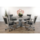 Sawyer Twain 53" 8 - Player Reversible Poker Table with Chairs Set