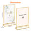 6 Pack A5(14.8 X 21cm) Acrylic Sign Holder With Gold Borders, Clear Vertical Double-sided Stand, Plastic Menu Holders, Table Number Holders Picture Frames For Wedding, Party, Restaurant Decor