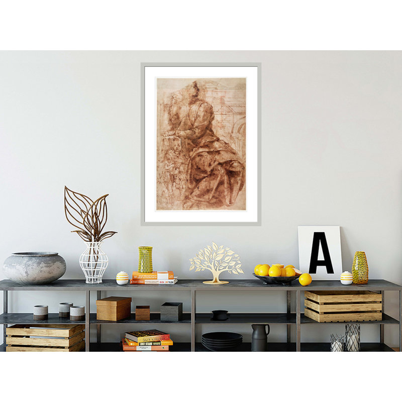 Étude de sibylle par Michel-Ange Buonarroti, impression giclée encadrée, H 41,5 po x l 30,57 po