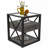 Set Of 2 Modern End Table With Drawer - Nightstand For Bedroom & Living Room,  MDF  & Tempered Glass Top, Industrial Style Side Table