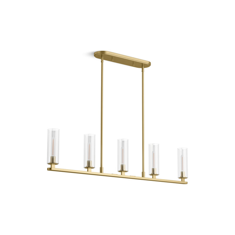 Crue 45 In. Linear Chandelier, Brushed Brass