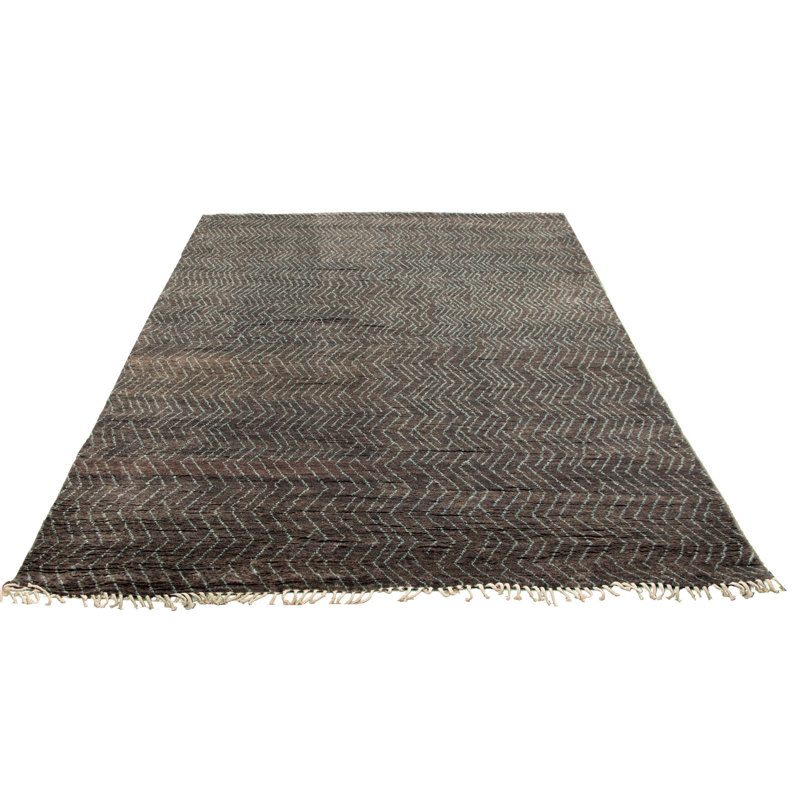 Tapis décoratif en laine noué à la main de conception unique 8 pi 11 po x 12 pi 2 po Aulbree noué à la main New Age Pak